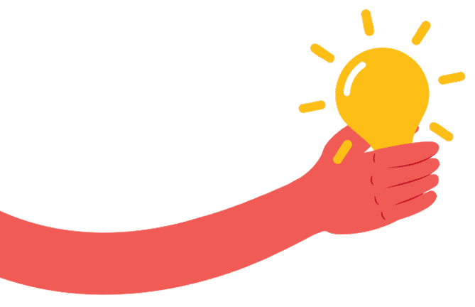Hand holding a light bulb