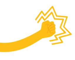 Victory hand with energy